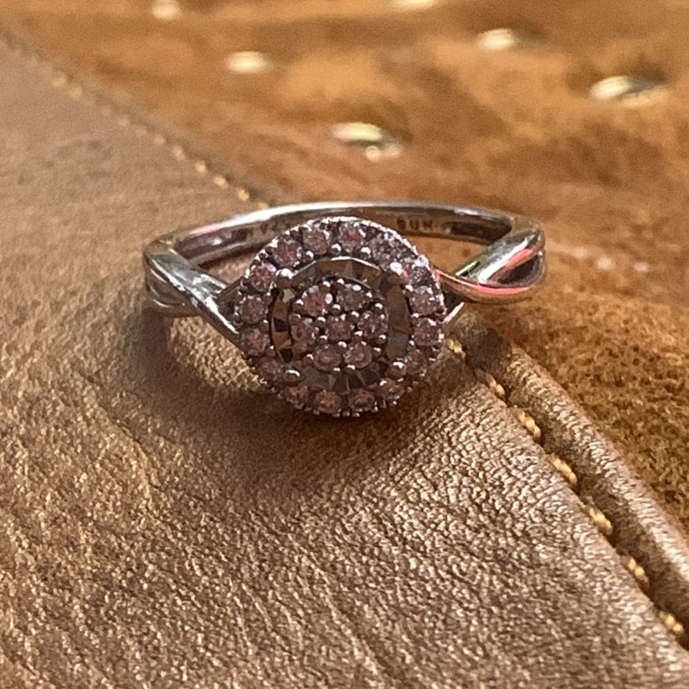 Round Brilliant 1/4 ct Lab Created Diamond Ring Sterling Silver Size 7 - Picture 11 of 12